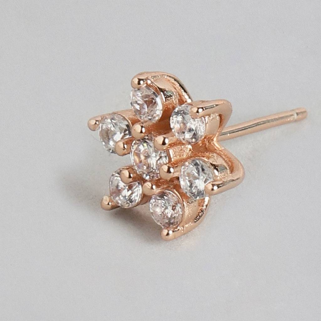 Studded Rose Gold Earrings : EAR-20153