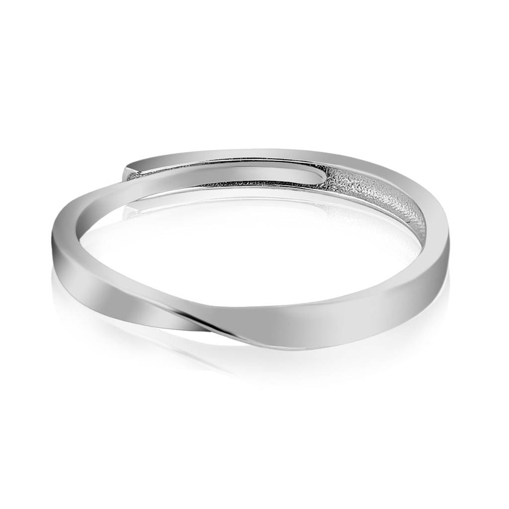 Cut Class Rhodium Plated 925 Sterling Silver Ring For Him (Adjustable) : RNG-40063