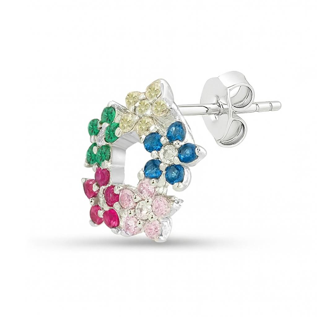 Where Colors Bloom Stud Earrings : EAR-21018-R