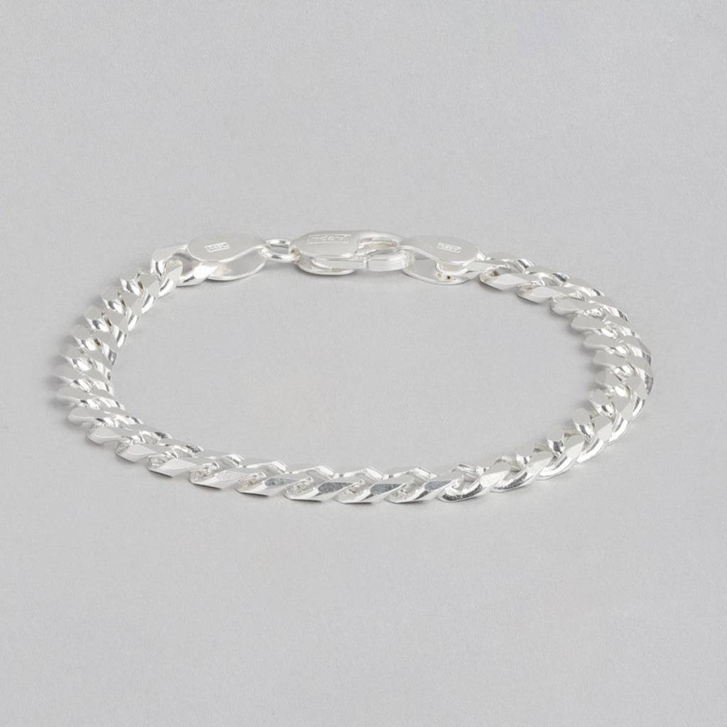 Classic Silver Elegance Men'S 925 Sterling Silver Plated Bracelet : BR-80301-S