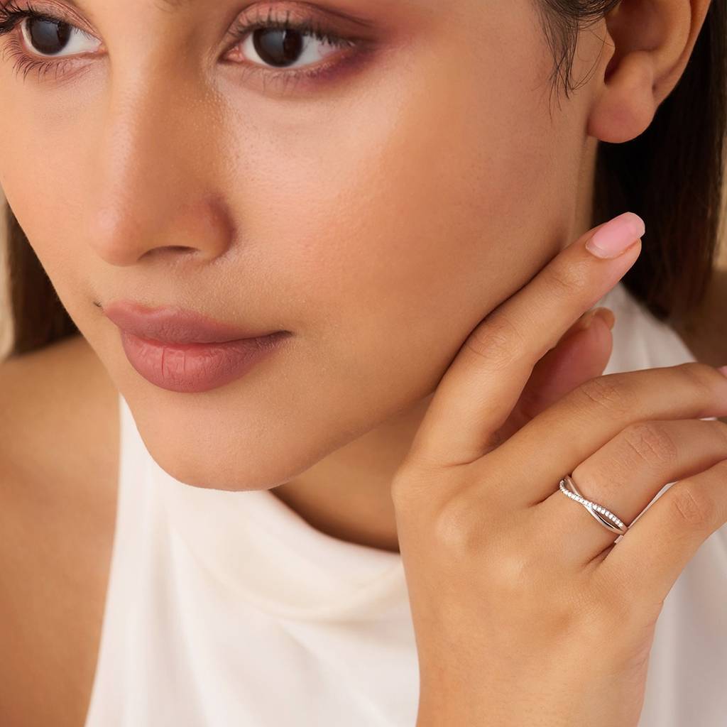 Zavya Promise-Box X Infinite Sparkle Adjustable Rhodium Plated Ring (Adjustable) : RNG-40457-R_ZavyaRNGBox