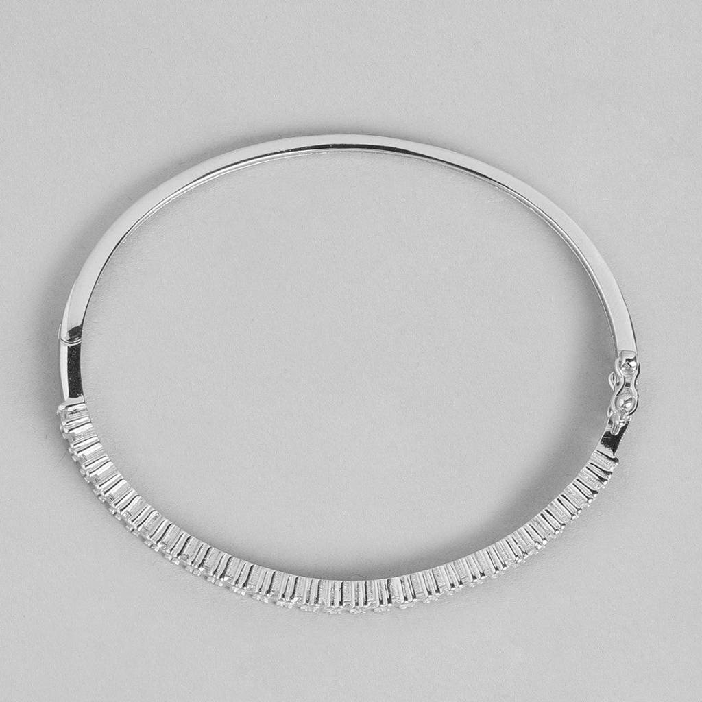 Square Solitaire Cz 925 Sterling Silver Bracelet : BR-80140