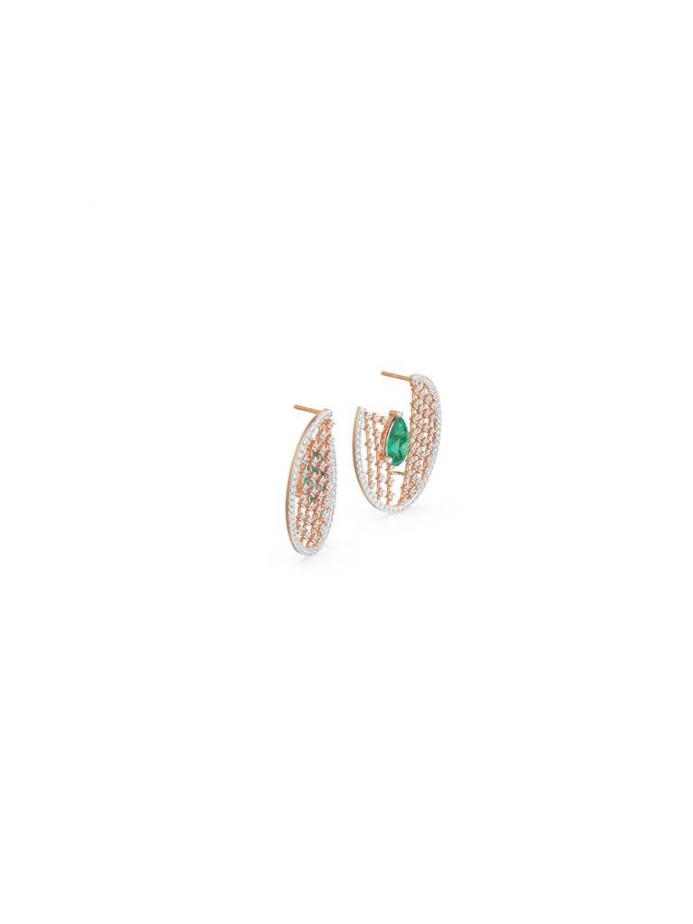 Glamorous Emerald Diamond Earrings : E1003