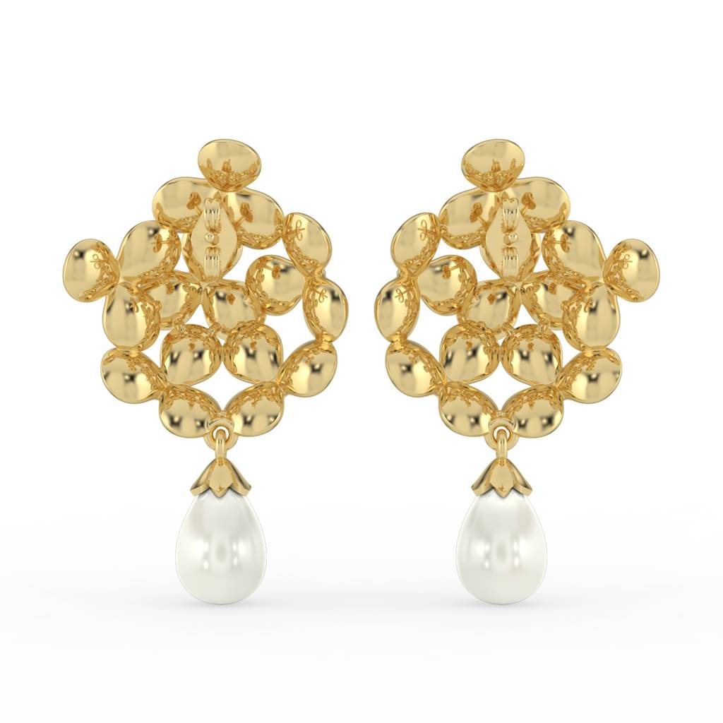Bloom Freshwater Pearl Drop Earrings : ERG-BLM-PRL