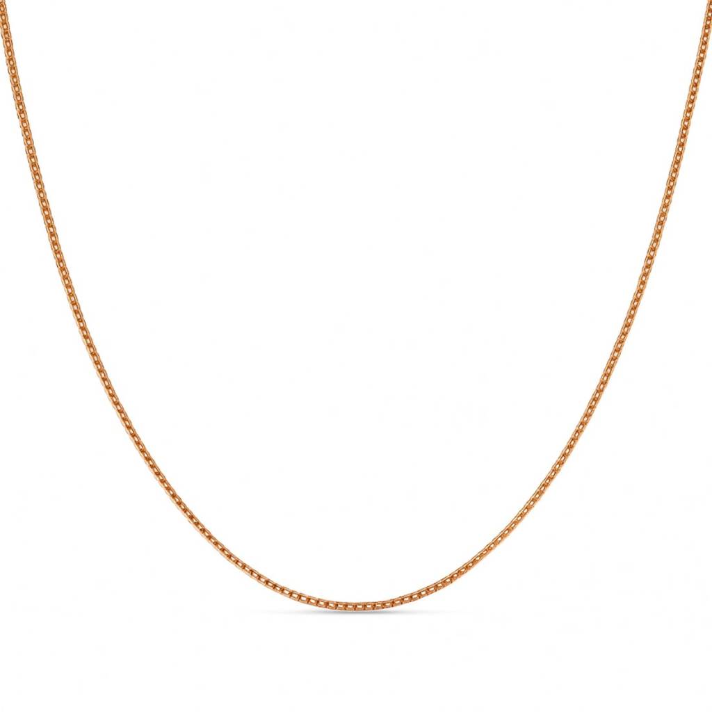Simple Silver Box Chain In Rose Gold : CH-10001