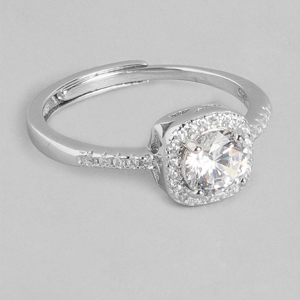 Date Night Staple Solitaire 925 Silver Ring (Adjustable) : RNG-40046