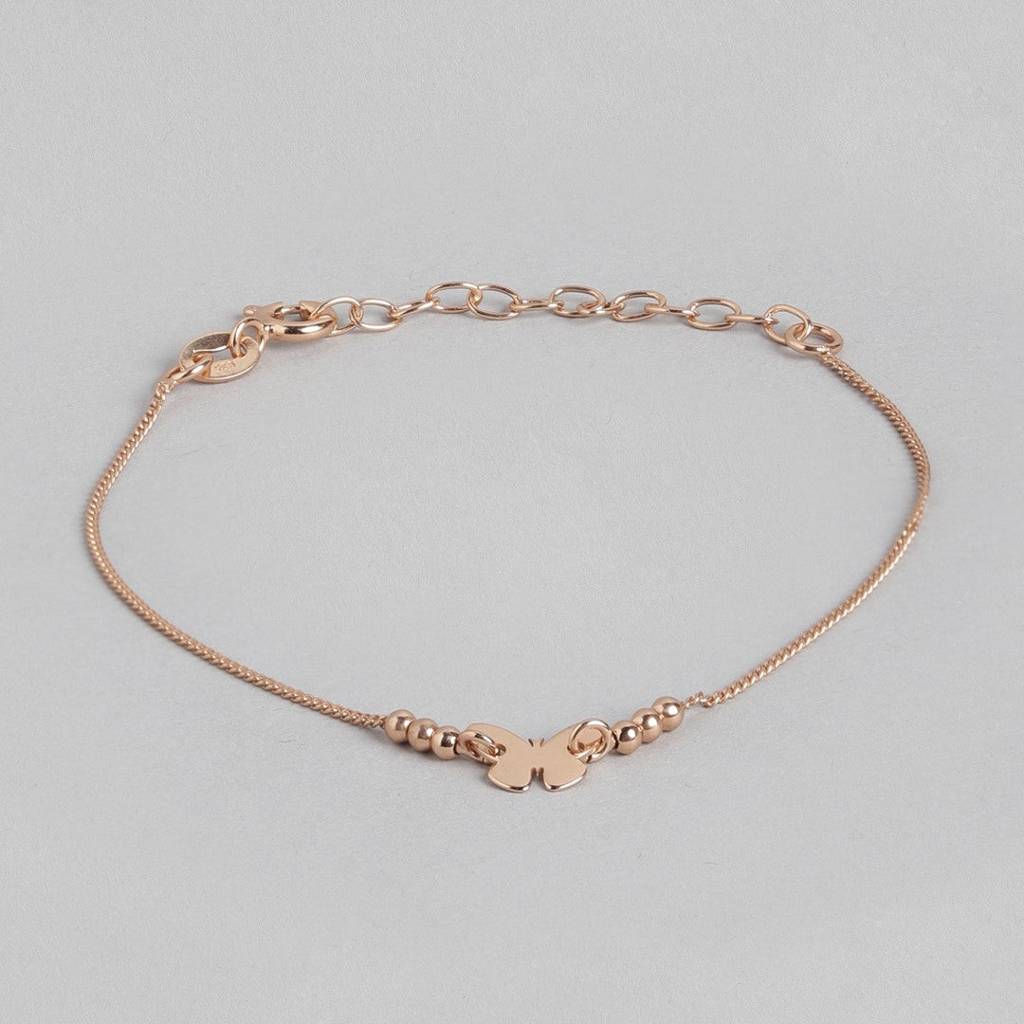 Fluttering Elegance Rose Gold-Plated 925 Sterling Silver Bracelet : BR-80233-RG