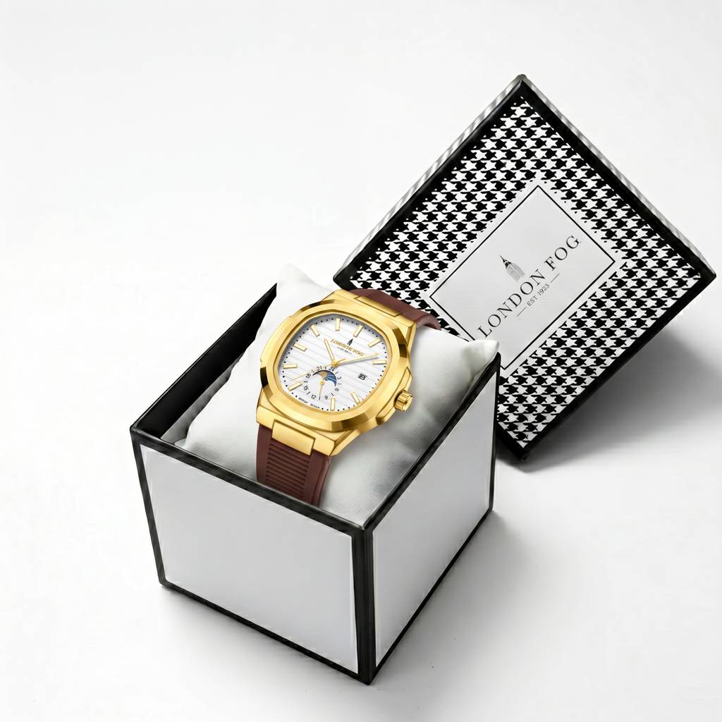 Greenwich Collection Analog Quartz Watch For Men With Textured Cushion-Shaped Dial, Date Display, 24-Hour Day-Ni : LFM10018-05