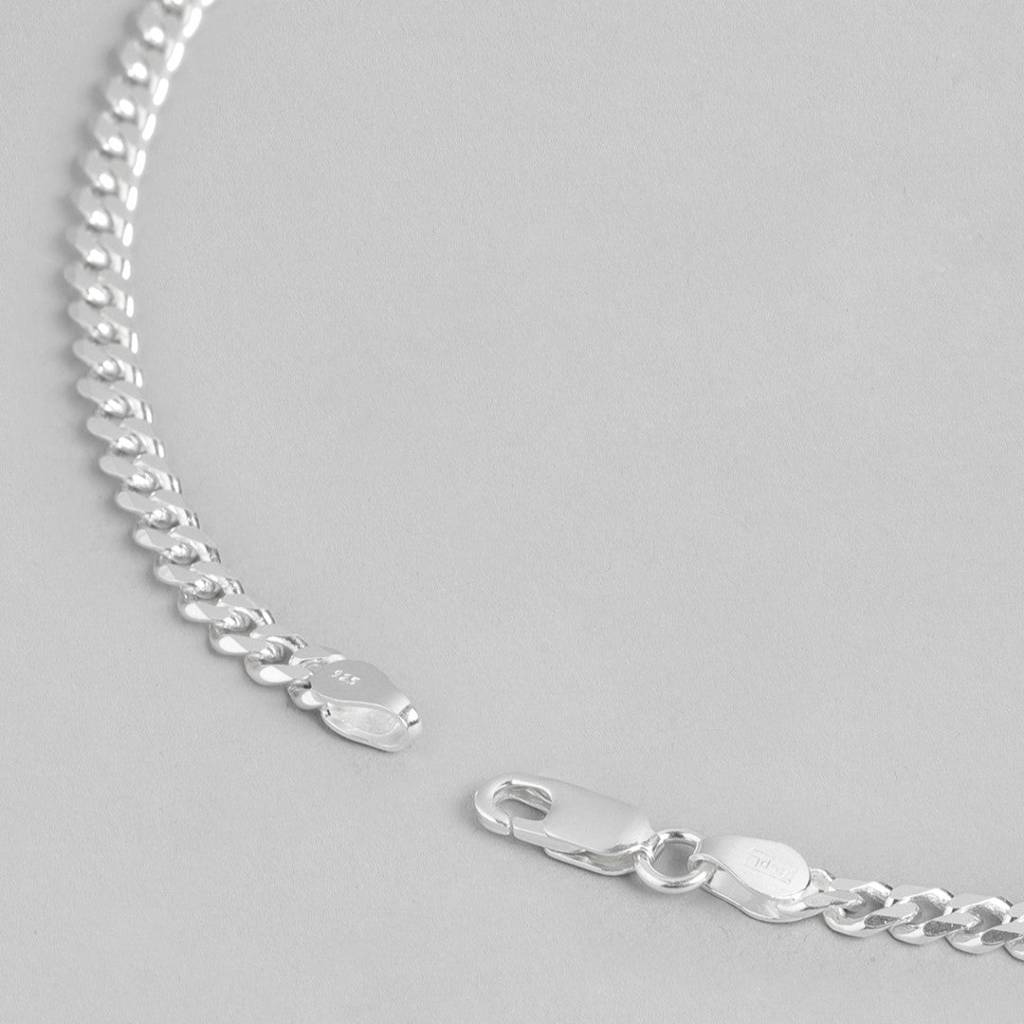 The Classic Silver-Plated Linkage 925 Sterling Silver Chain For Him 24 Inches : CH-10048-S-24-INCH