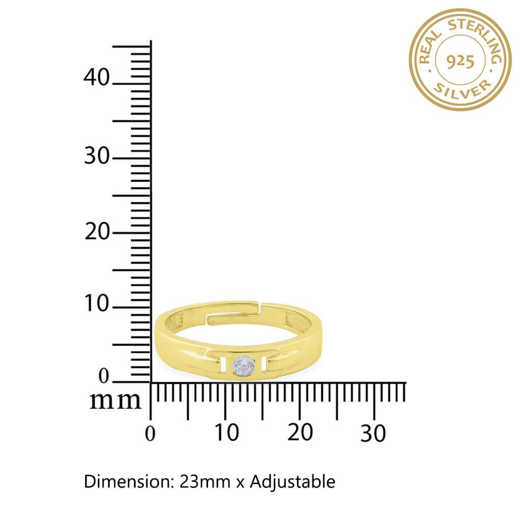 Golden Men'S Minimal Ring Band For Him : ZLCPLR-1008-MY