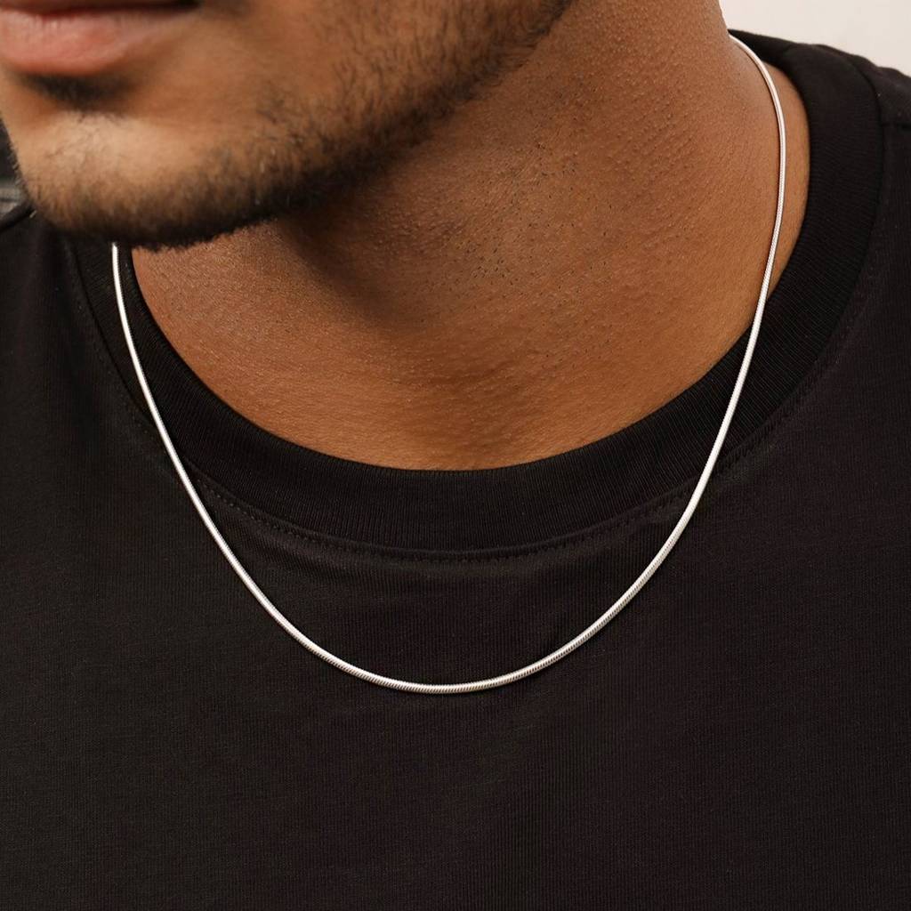 Majestic Serpent 925 Sterling Silver Snake Chain With For Men 24 Inches : CH-10038-24-Inch