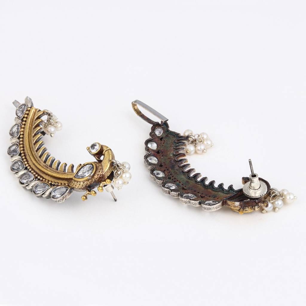 Peacock Crescent Earrings : S24ANER554GLD