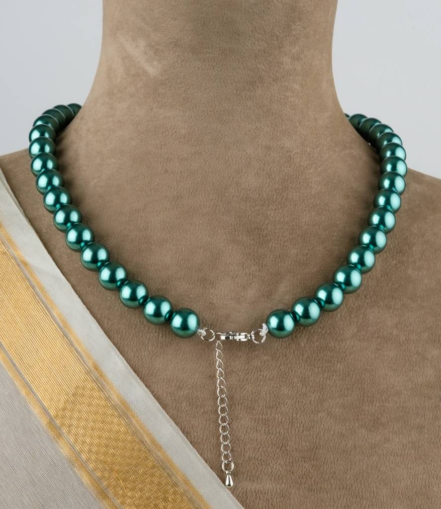 British Green Pearls Necklace Set : PRMBS01