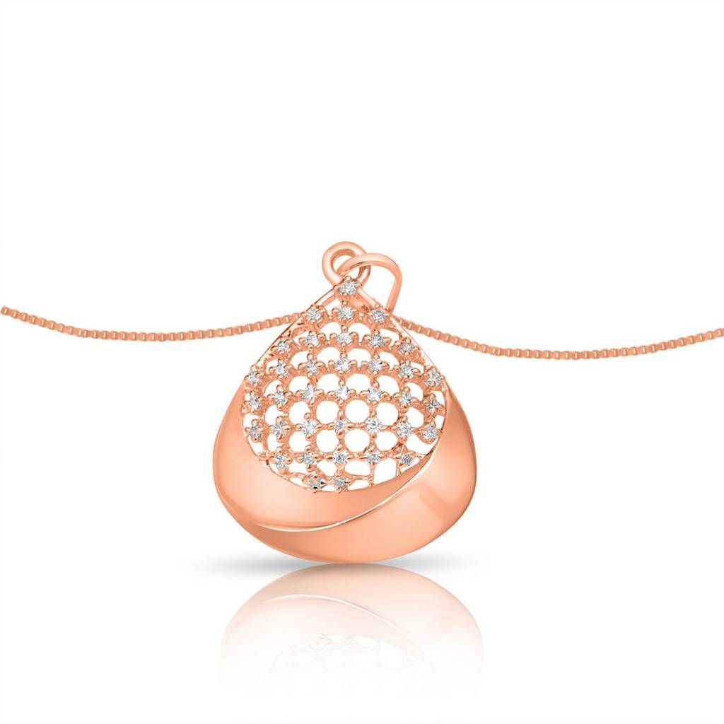 Chic Ensemble Rose Gold Plated 925 Sterling Silver Jewelry Set : JS-70199-C-RG