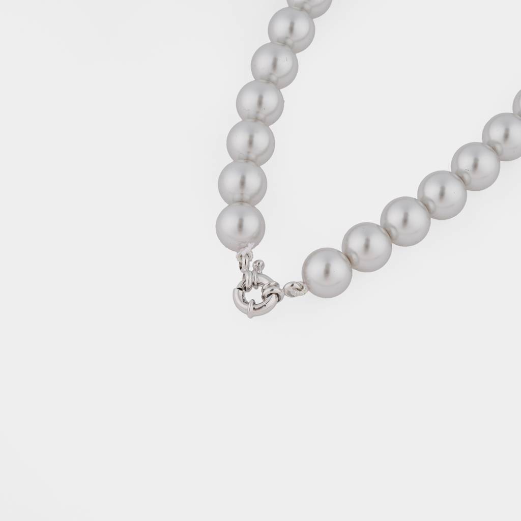 Silver Grey Pearls Necklace Set : PRMBS10