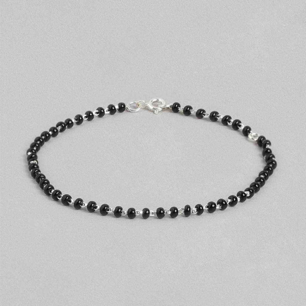Divine Union Rhodium-Plated 925 Sterling Silver Mangalsutra Bracelet : BR-80213-S