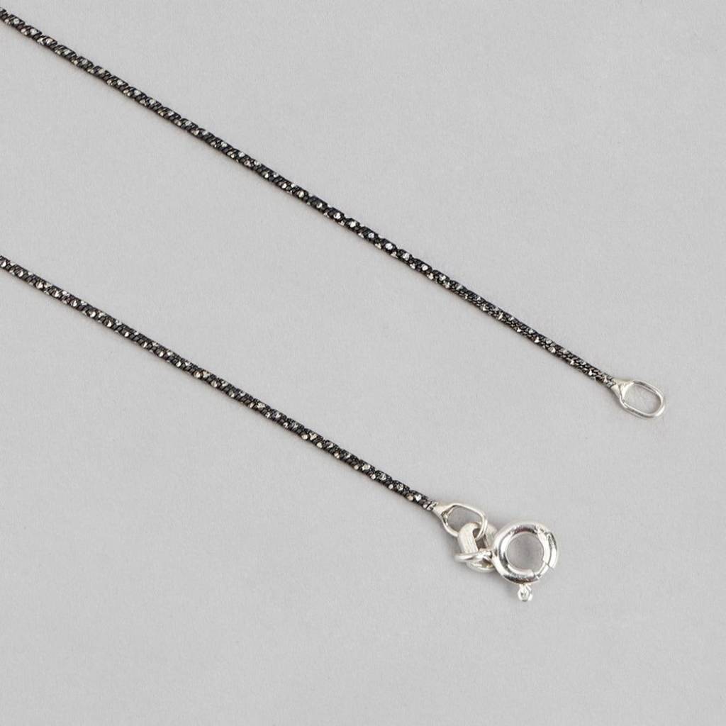 Luminous Links Rhodium-Plated 925 Sterling Silver Beads Chain Anklet : ANK-60337-PAIR-R