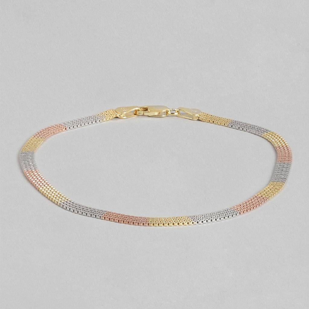 Multi Toned 925 Sterling Silver Anklet : ANK-60069-PAIR