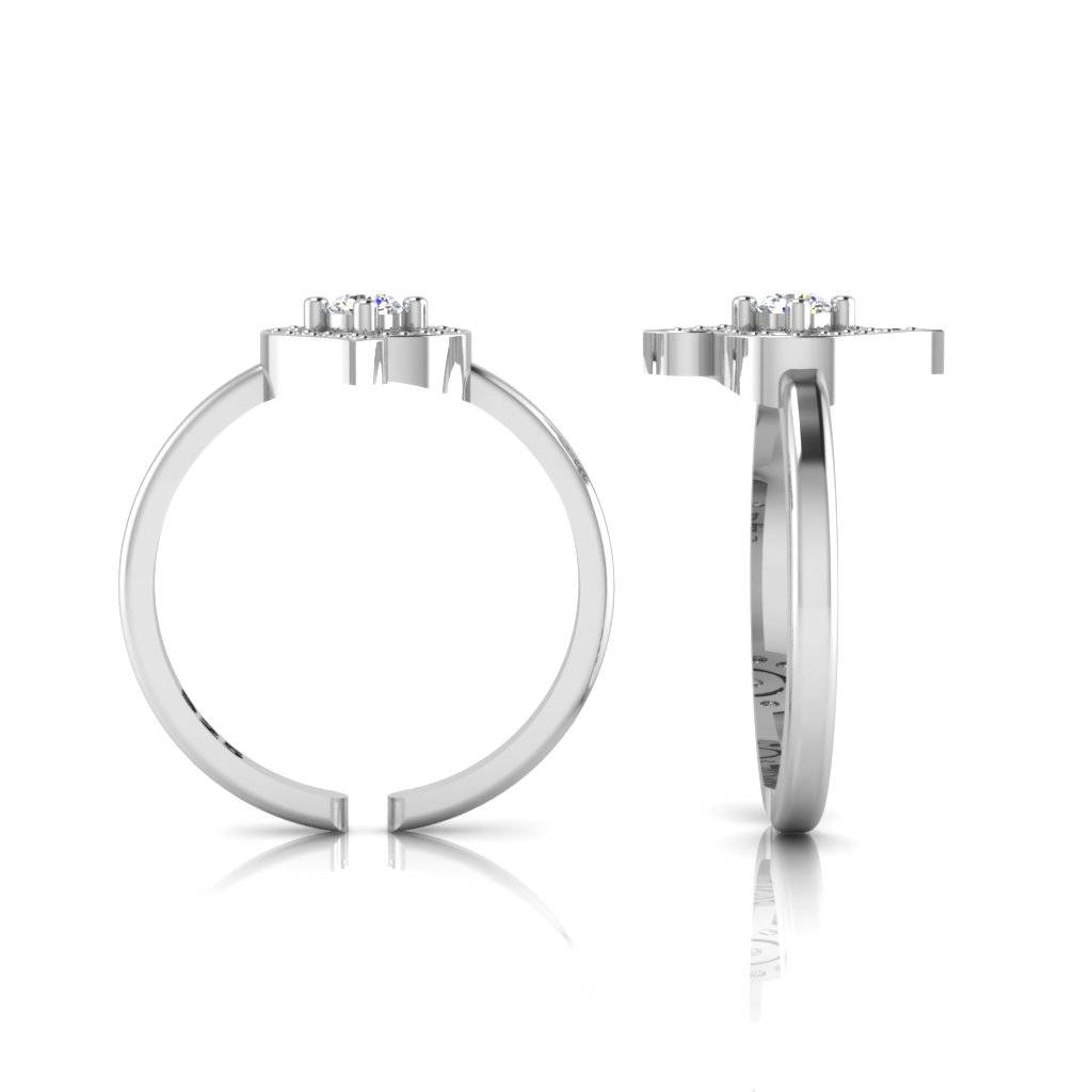 Iski Uski 925 Sterling Silver Antique Stylish Cz Toe Rings