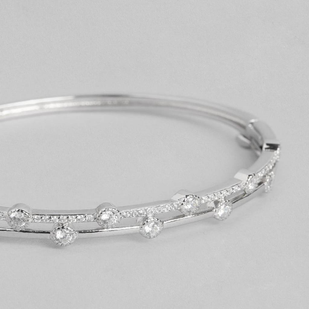 Two Layered Cz Studded 925 Sterling Silver Bracelet : BR-80135