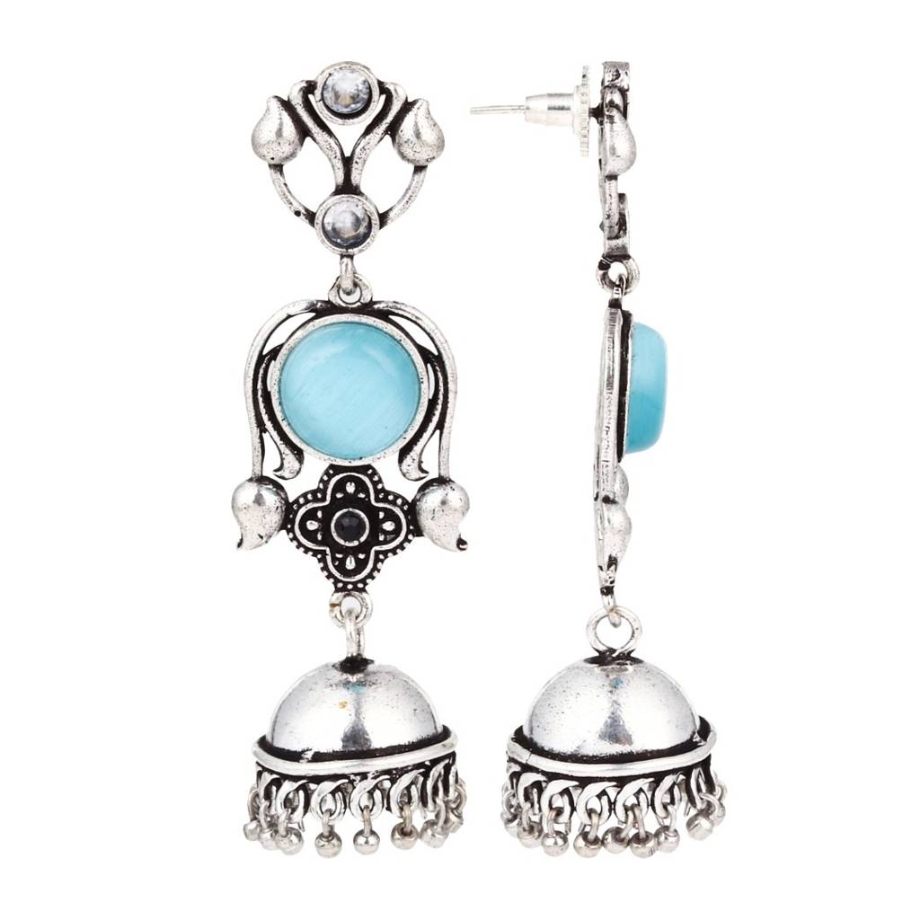 Long Jhumka Earring : S24DJER313BLU
