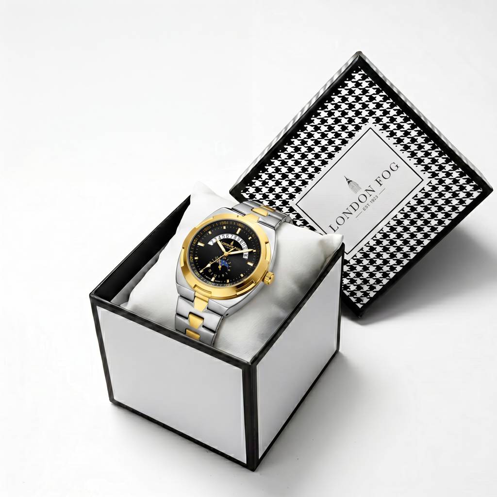 Camden Collection Analog Quartz Watch For Men With Round Dial, Retrograde Date Display, 24-Hour Day-Night Indica : LFM10021-11