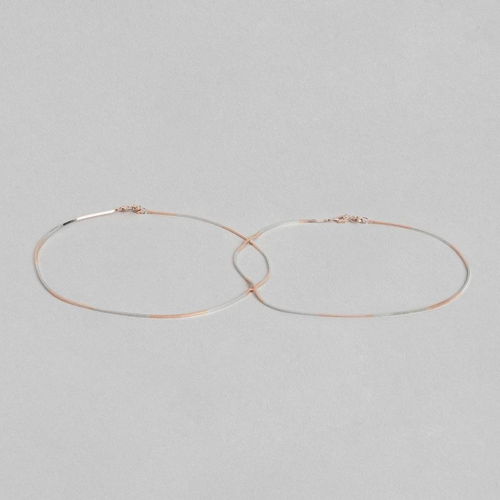 The Elegant 925 Sterling Silver Anklet : ANK-60016-PAIR
