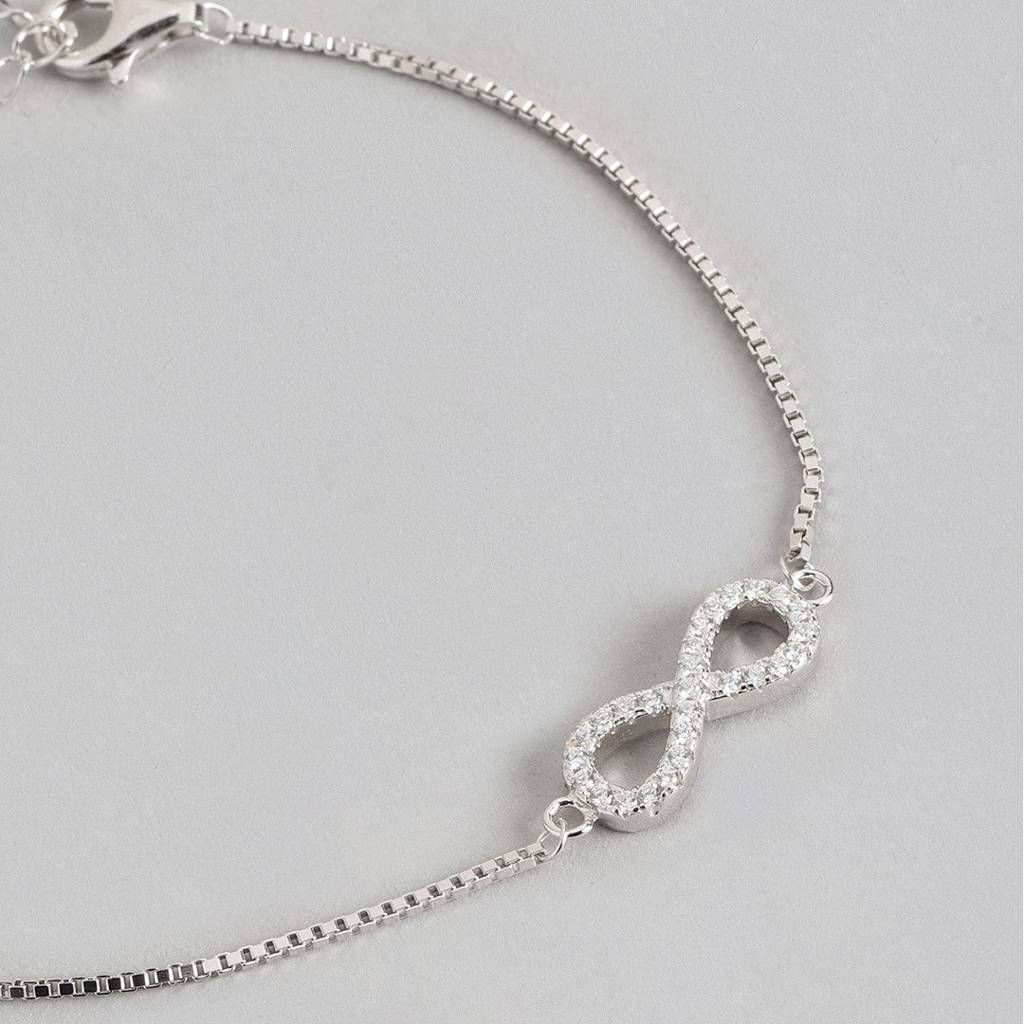 Silver Minimal Infinity 925 Silver Bracelet : BR-80073