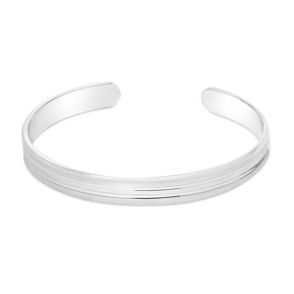 Modern Elegance Rhodium Plated 925 Sterling Silver Men'S Bracelet : BR-80375-R