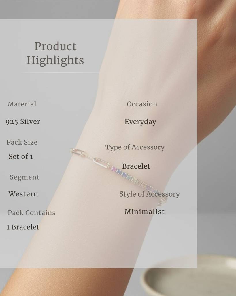 Rainbow Dazzle Link Bracelet : CJSL204564604DW