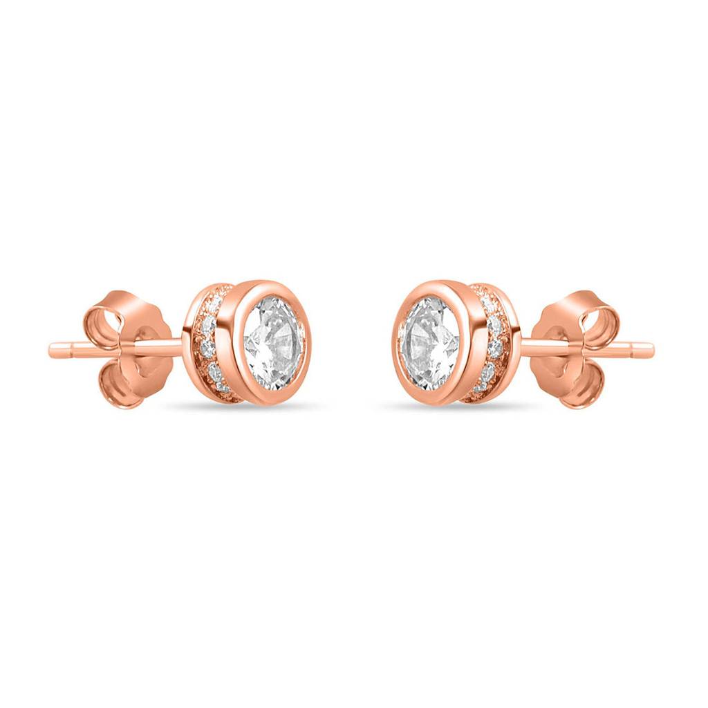 Solo Sparkle Rose Gold Plated 925 Sterling Silver Jewellery Set : JS-70187-C-RG