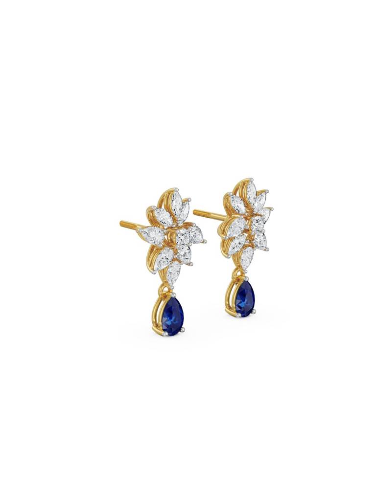 Beautiful Blue Diamond Earrings : E977