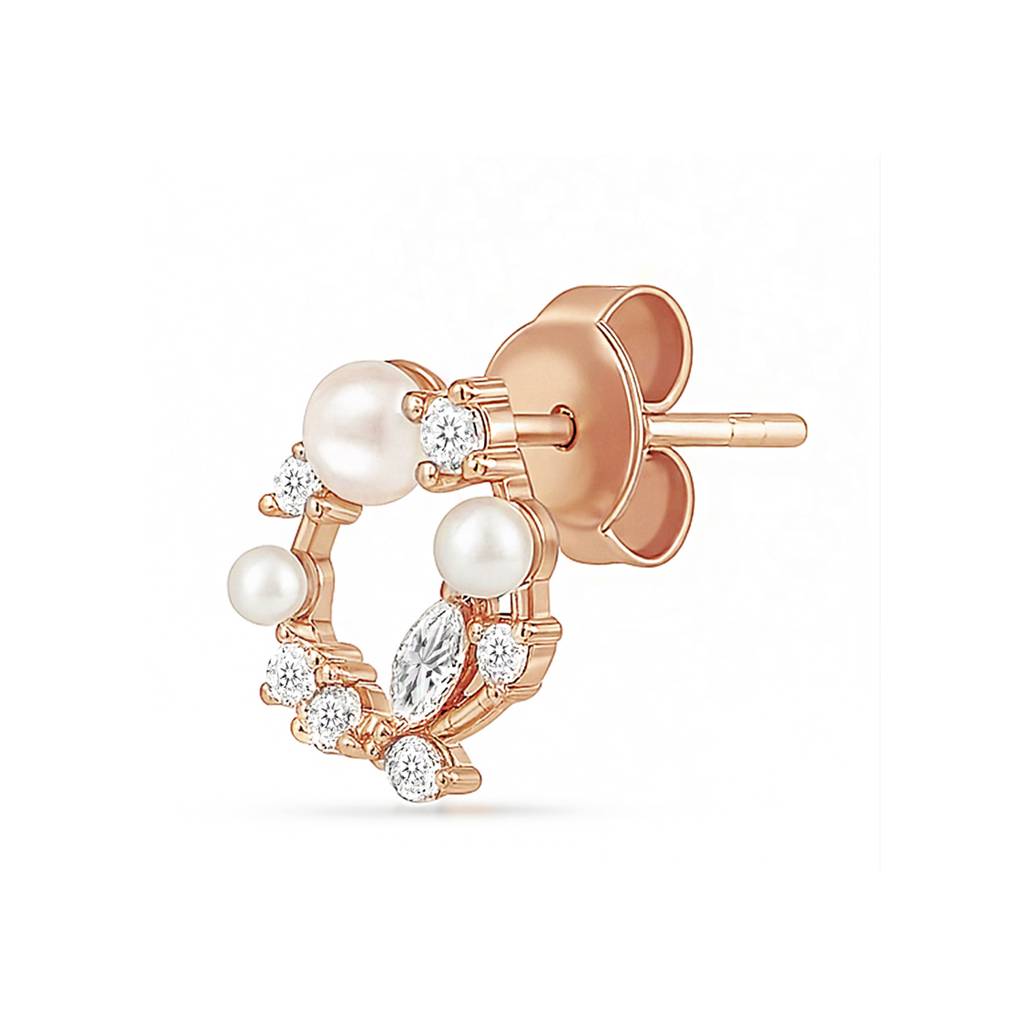 A Wreath Of Joy Stud Rose Gold Plated Earrings : EAR-21024-RG