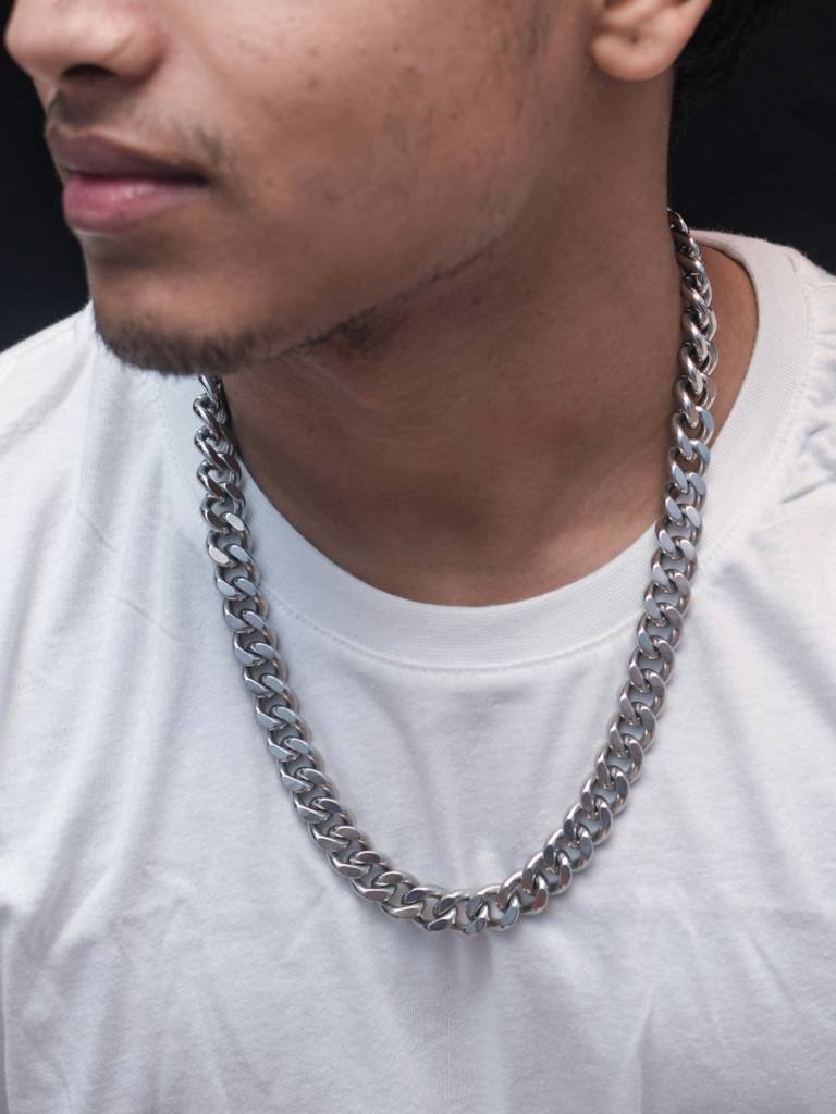 Chunky Silver Statement Chain 13Mm Â Luxe Stainless Steel Necklace For Men : MATC575SCC