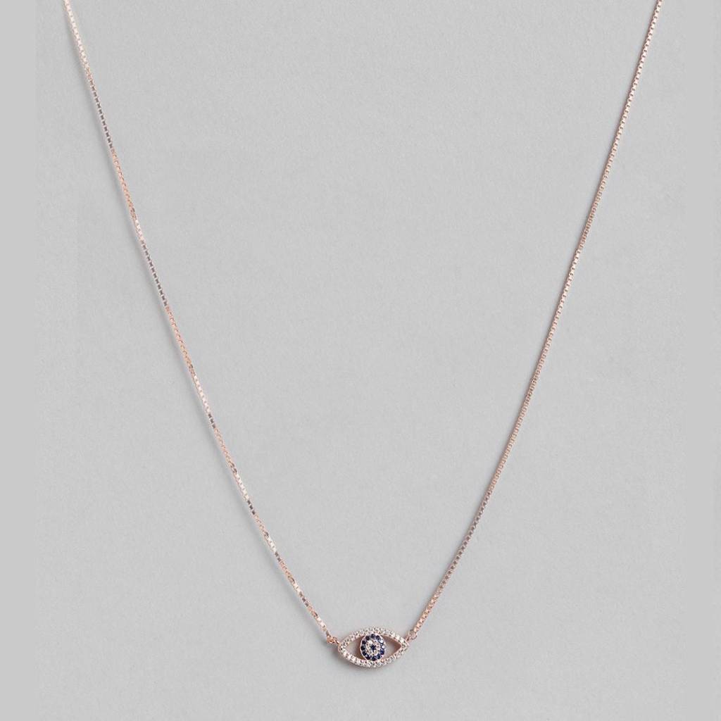 Evil Eye 925 Silver Rose Gold Necklace : NL-30074