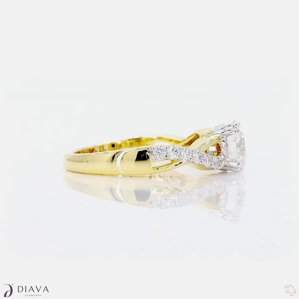 Dual Tone Round Solitaire Ring : DualToneRoundSolitaireRing