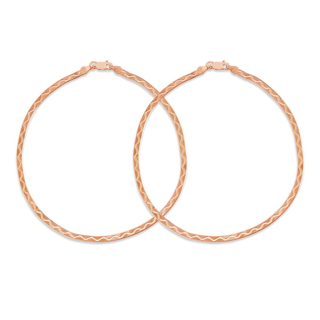 Braided 925 Silver Anklet In Rose Gold : ANK-60051-PAIR