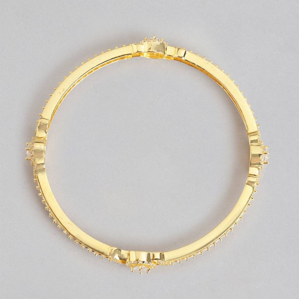 Golden Sparkling Gold-Plated Bangle In 925 Sterling Silver : BA-90006-ONE-2-4