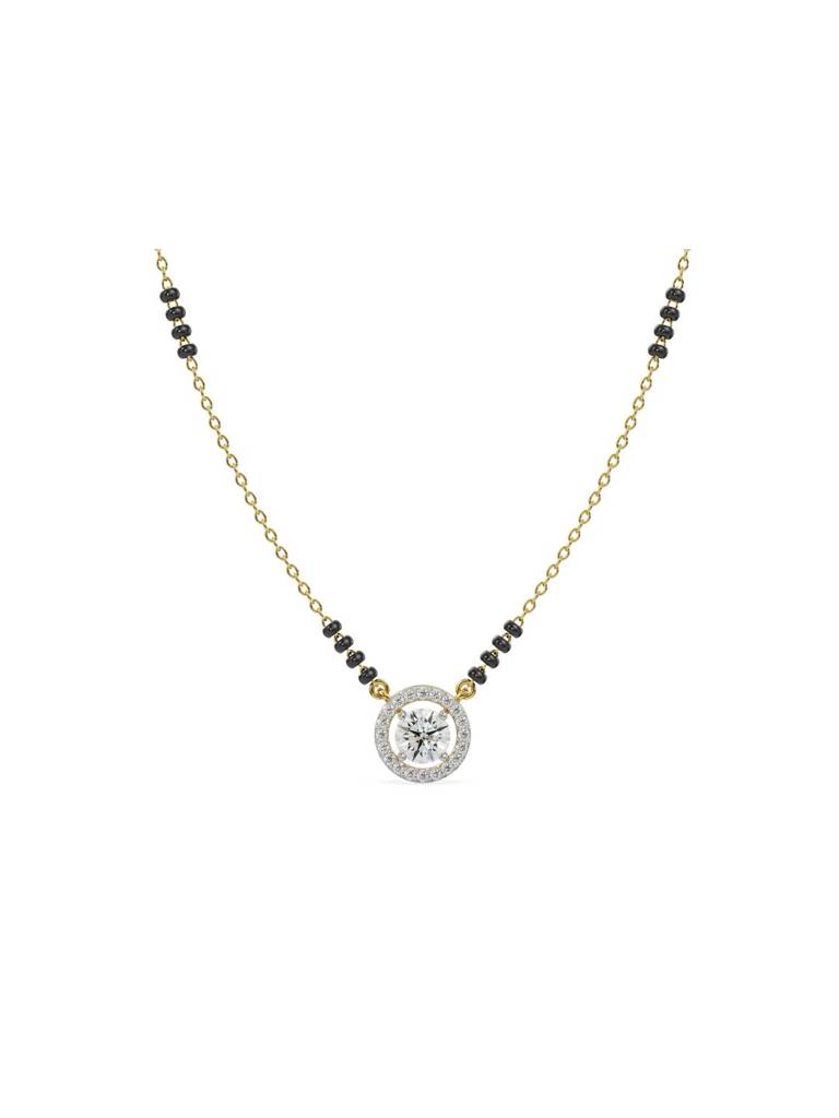 0.5 Ct Halo Diamond Mangalsutra : M15