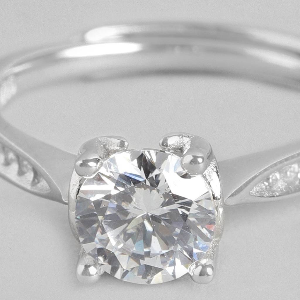 Sweetheart Solitaire 925 Silver Ring (Adjustable) : RNG-40041