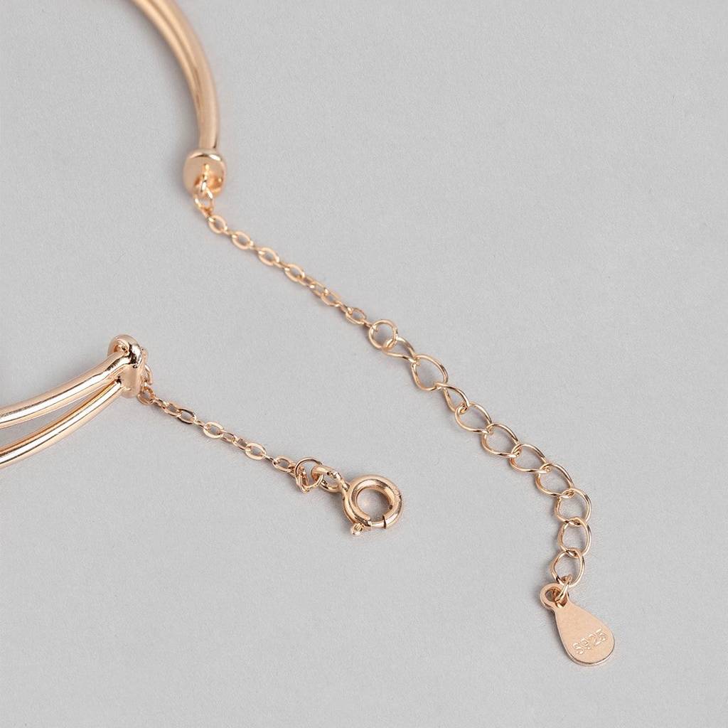 Rose Gold Radiance 925 Sterling Silver Bracelet With Cubic Zirconia : BR-80236-RG