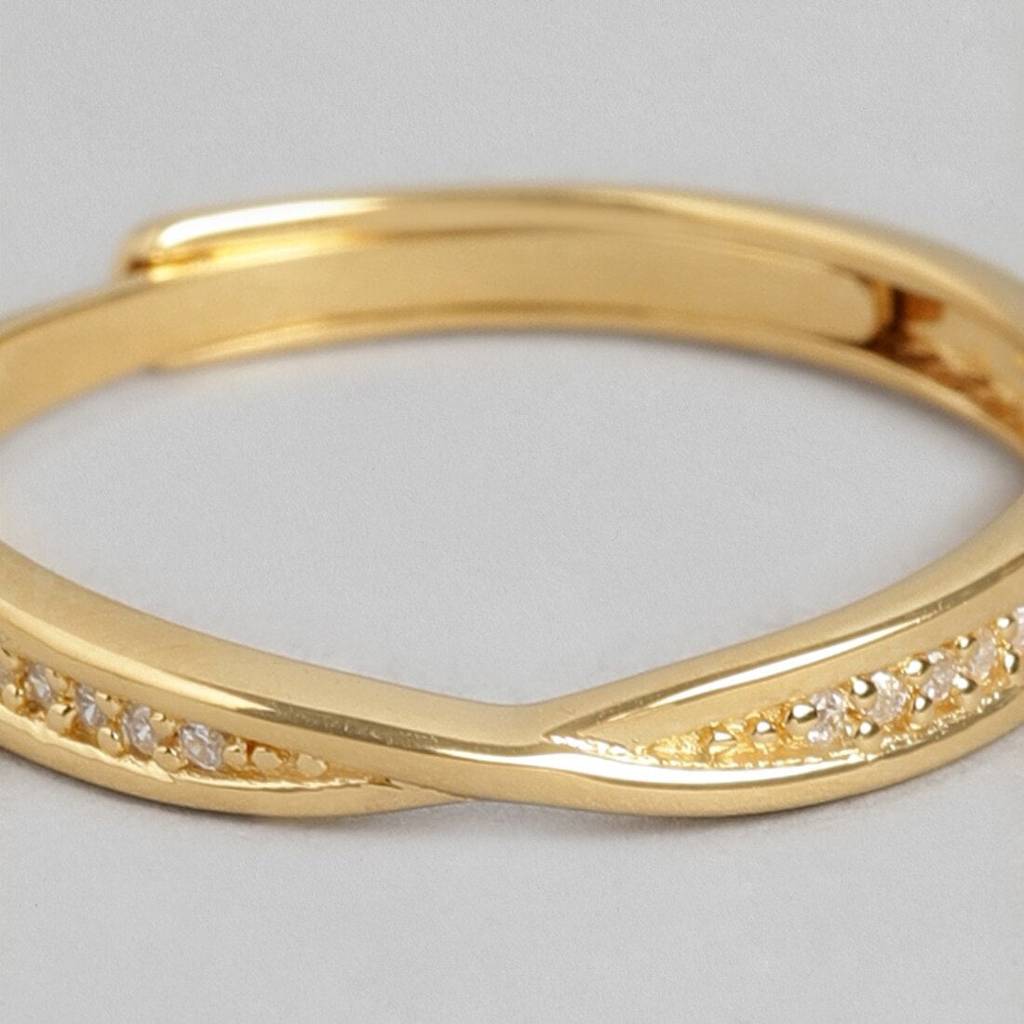 Golden Crossroads 925 Sterling Silver Cross Ring For Her (Adjustable) : RNG-40167