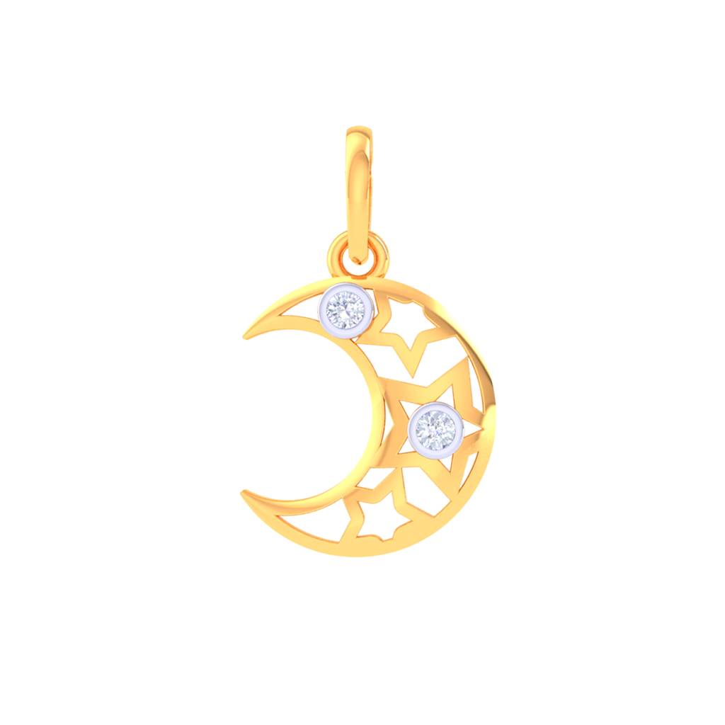 925 Pure Silver Crescent Moon Inspired Pendant For Girls And Kids
