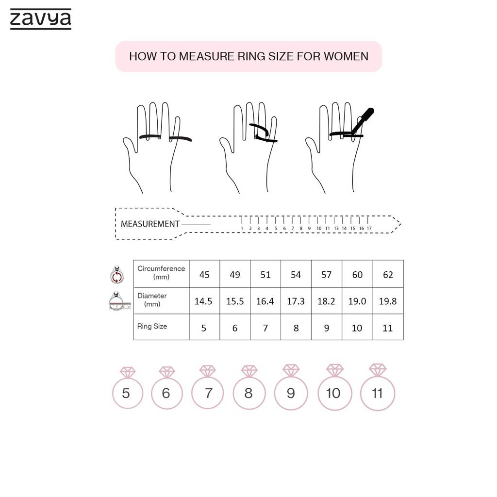 Classy Cut 925 Sterling Silver Rhodium Plated Female Ring (Adjustable) : RNG-40064