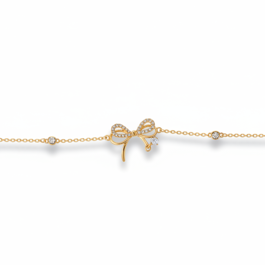 Tied With Ribbin Bracelet For Women | Elegant Bow Inspired Bracelet Jewellery : 4436853178
