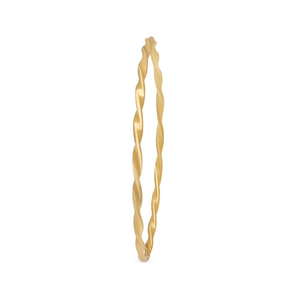 Golden Abstract 925 Sterling Silver Gold-Plated Abstract Bangle : BA-90014-PAIR-2-6-G