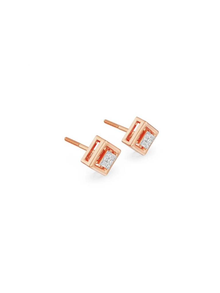 Geometric Allure Diamond Studs : E987