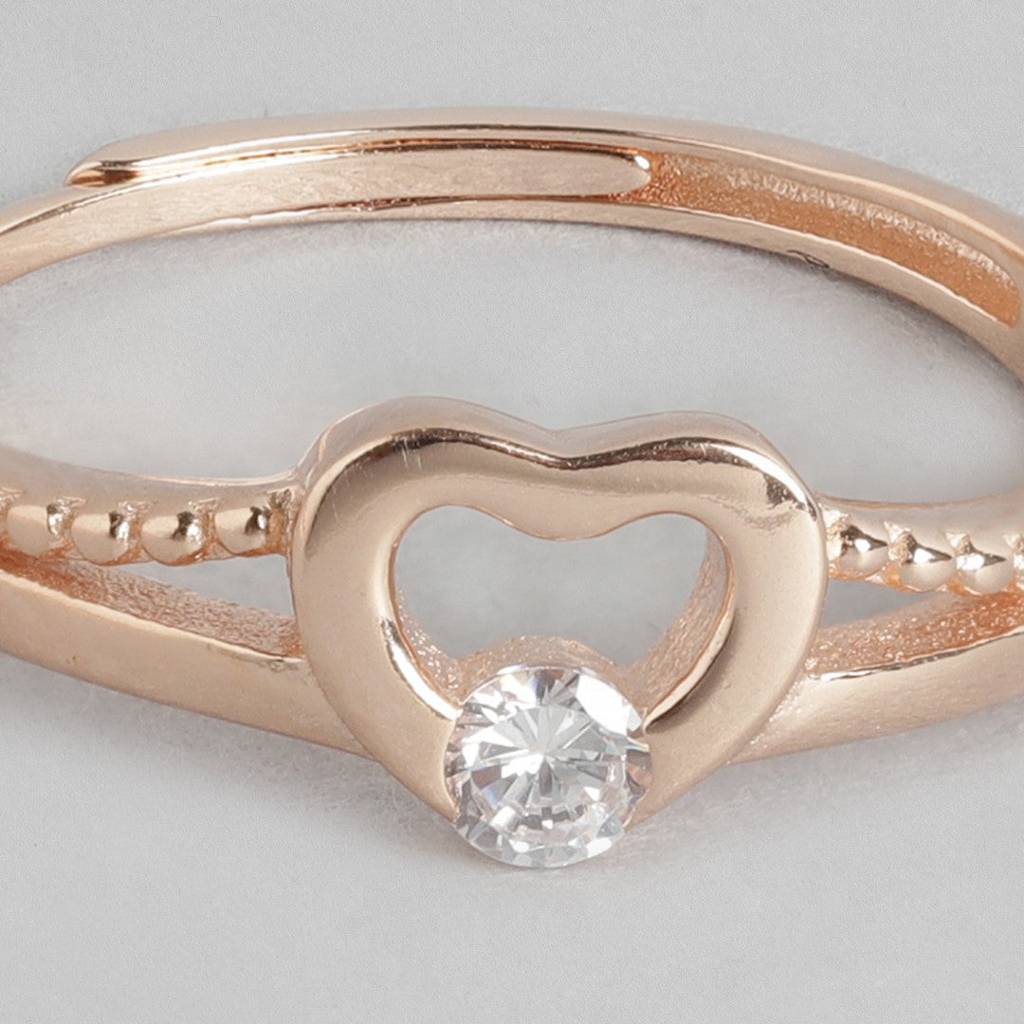 Everlasting Love - Beloved 925 Silver Ring In Adjustable Rose Gold (Adjustable) : RNG-40033