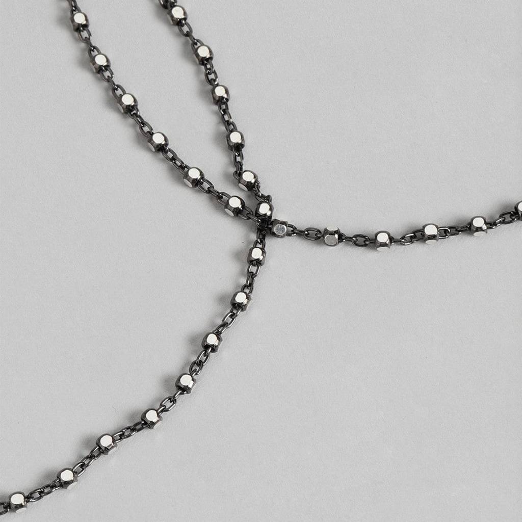 Dice-Chain-Lock 925 Sterling Silver Anklet : ANK-60073-PAIR