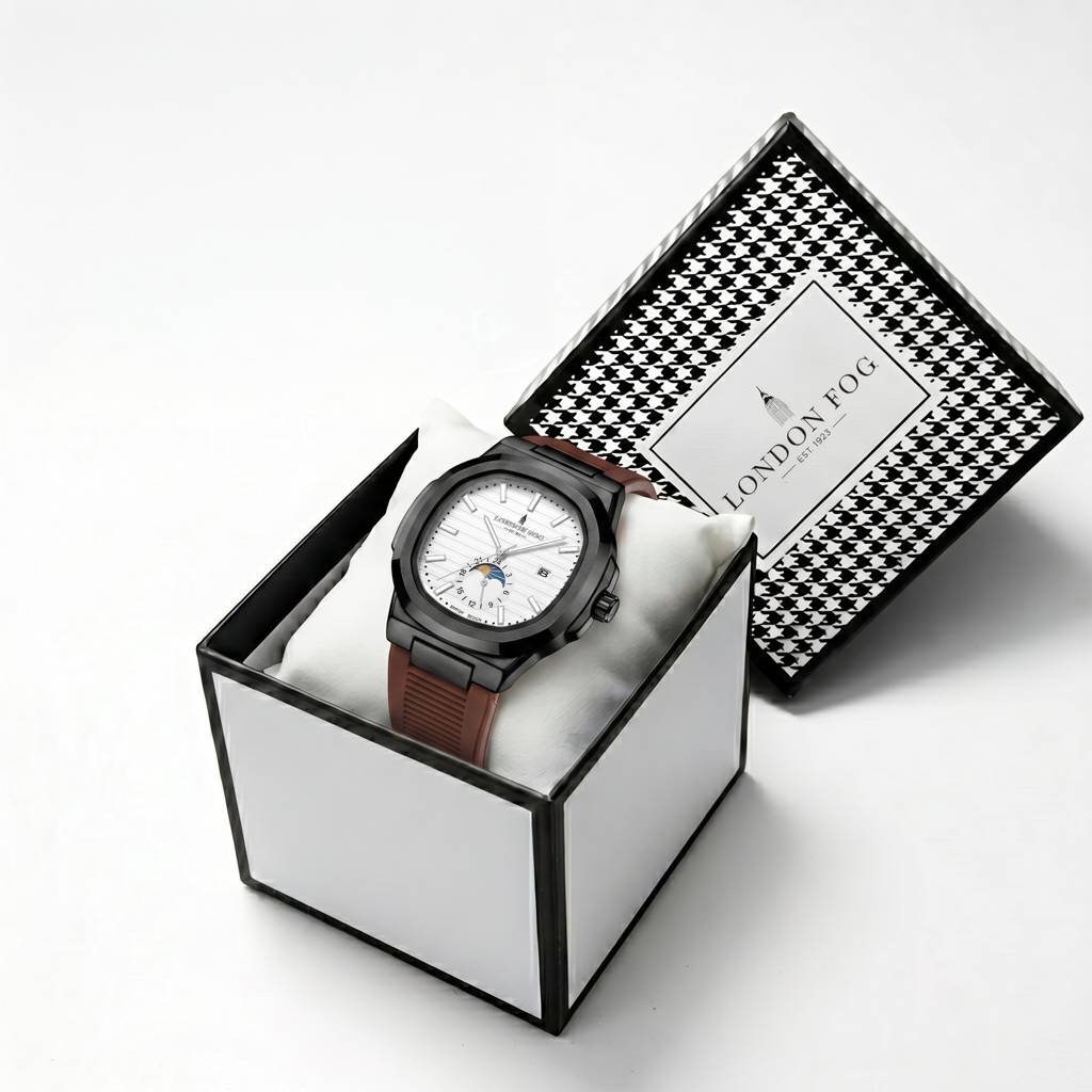 Greenwich Collection Analog Quartz Watch For Men With Textured Cushion-Shaped Dial, Date Display, 24-Hour Day-Ni : LFM10018-03